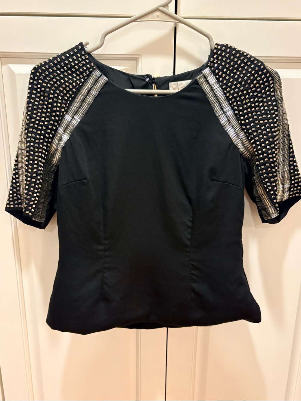 Keepsake Y2K Black Embellished Short Sleeve Top